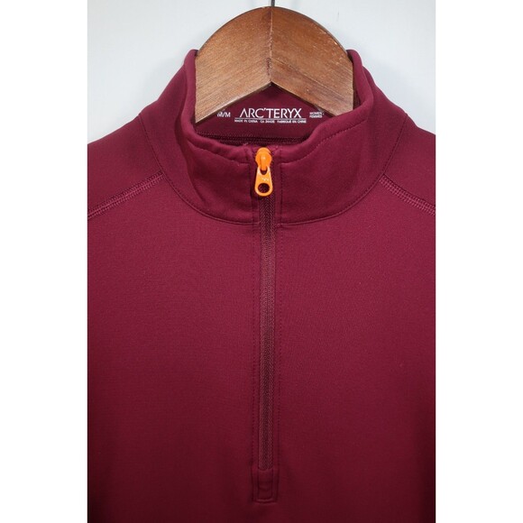 Arcteryx Base Layer Top Ski Snow Rho Winter Maroon & Red Kyanite Size Medium - Picture 3 of 9